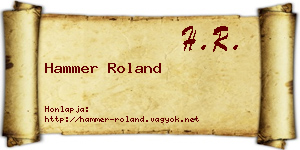 Hammer Roland névjegykártya